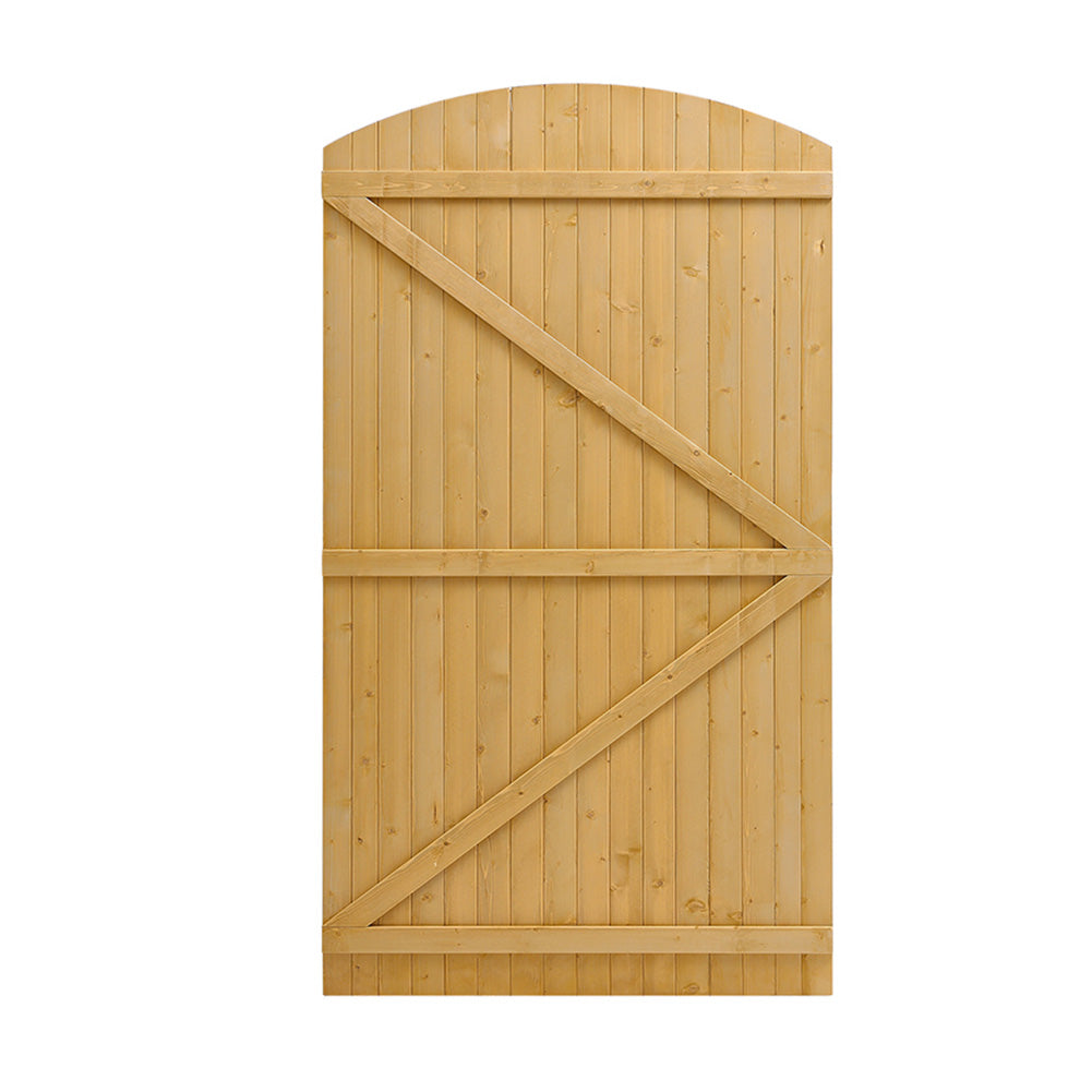 105cm W X 150/180/210cm H Wooden Garden Gate With Arched Top, Pine Wood Outdoor Fence Gate With Installation Hardware | 150cm | Natural