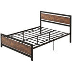 Single/double/king Metal Bed Frame With Headboard Footboard | Double | Brown