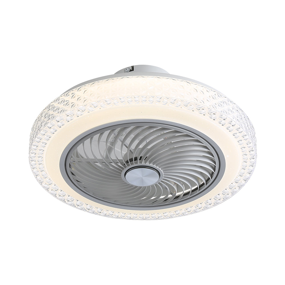 20 Inch 5-blade Ceiling Fan Light 12 Rgb Color Changing Modes, 6-speed, Reversible, Remote Control + Timer + App Smartphone Control