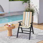 Outdoor Rattan Folding Chair, 5-position Backrest | Orange