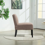 Elara Fabric Armless Accent Chair | Dark Brown