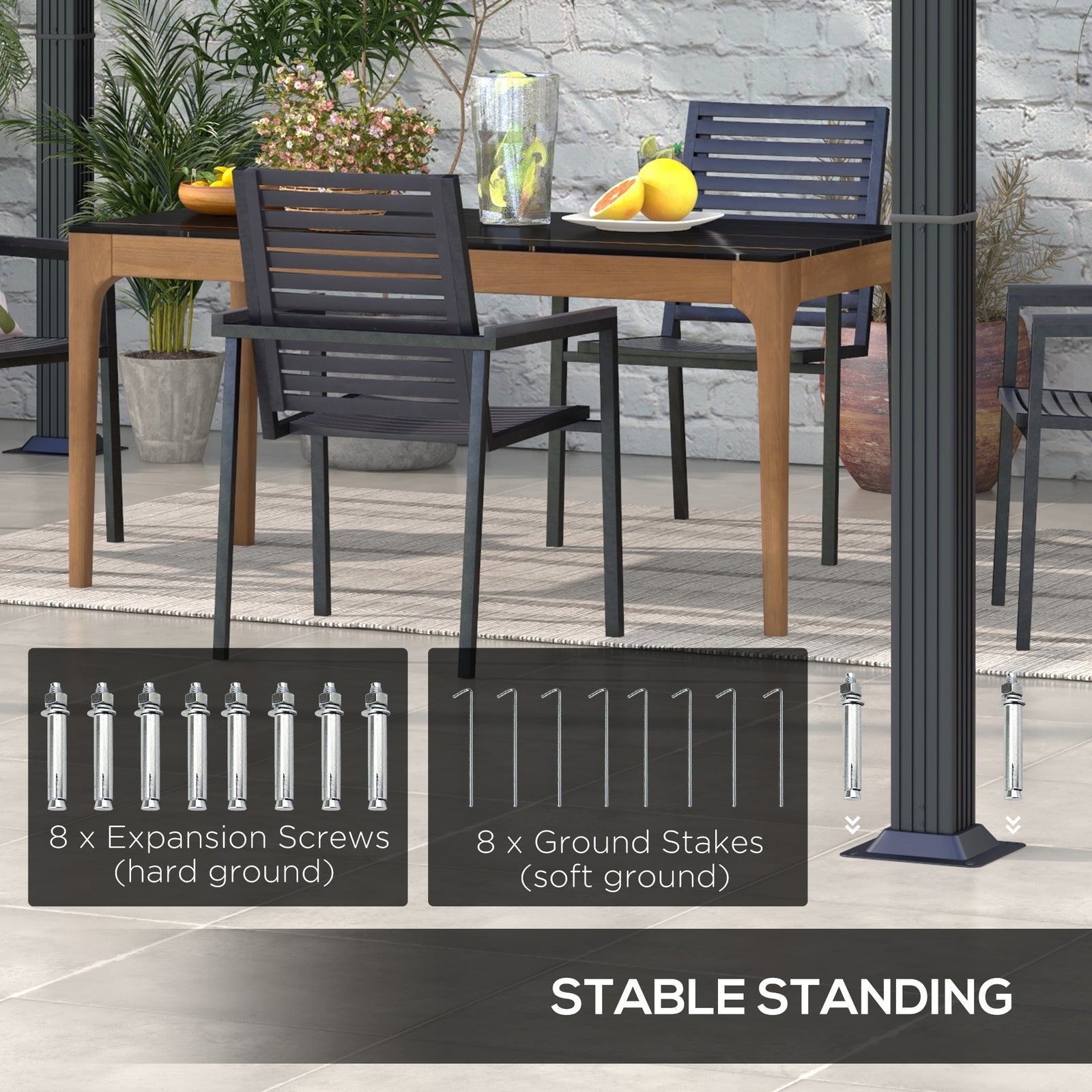 Retractable Pergola Canopy With Aluminium Frame | Medium | Dark Gray