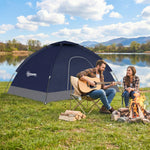 2 Person Camping Tent, Dome Tent With Storage Pocket | Blue