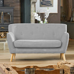 Lynwood 137cm Wide Scandi Style Hessian Fabric 2 Seat Sofa | 2 | Gray