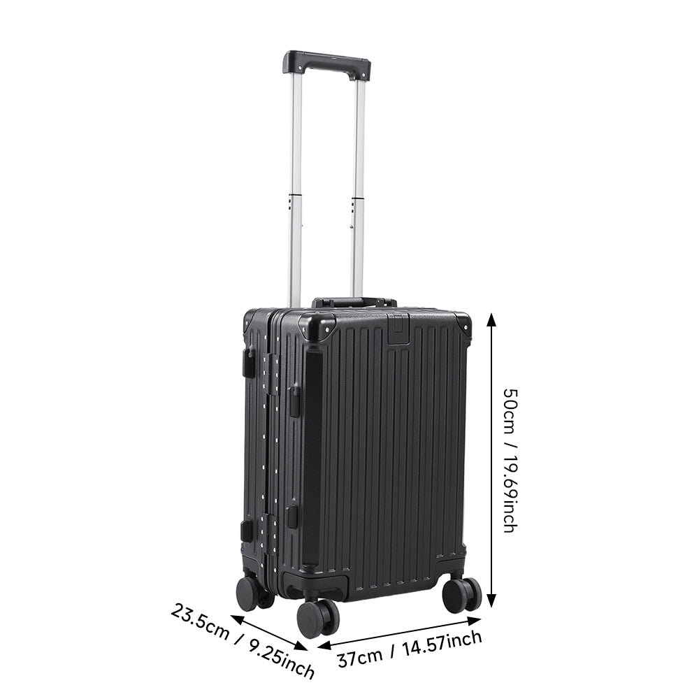 20 Inch Suitcase With Combination Lock And Usb Charging Port | Black