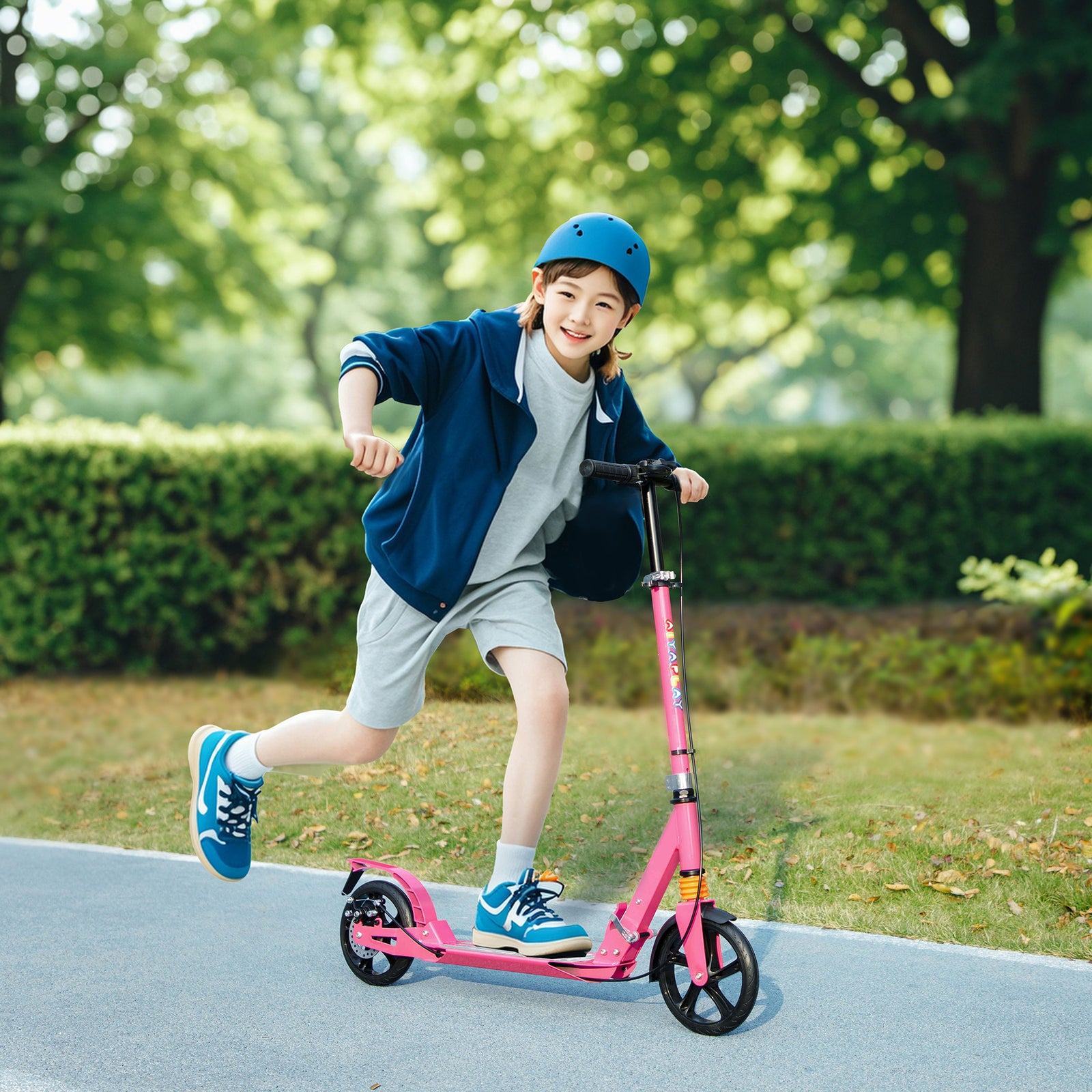 Scooter For Kids, Foldable Kick Scooter With Adjustable Handlebar | Pink
