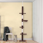 Floor To Ceiling Cat Tree For Indoor Cats 5-tier Kitty Tower | Brown