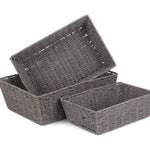 Grey Paper Rope Tray | Set-of-3 | Gray
