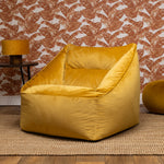 Natalia Velvet Armchair Beanbag | Yellow