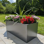 Zinc Galvanised Trough Planter | 75cm x 32cm x 32cm | Silver Black