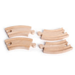 4 Short Curve Track Pieces for Wooden Train Sets