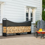 Outsunny 8.5ft Firewood Rack, Log Storage Holder With Cover