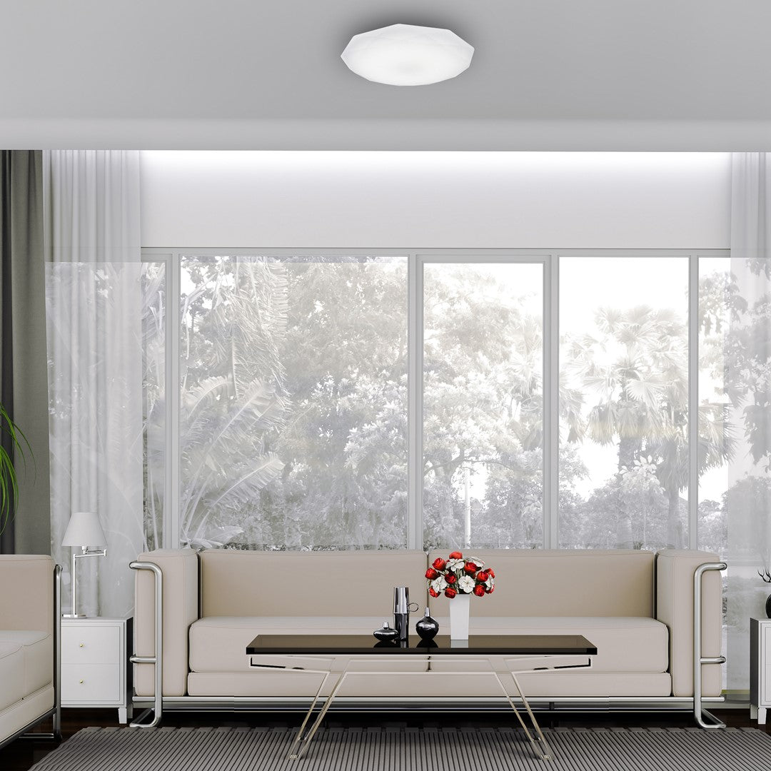 Hex Ceiling Lamp A Highly Efficient Modern Ceiling Lamp With Low Energy Led Light Source Included | 36cm | White