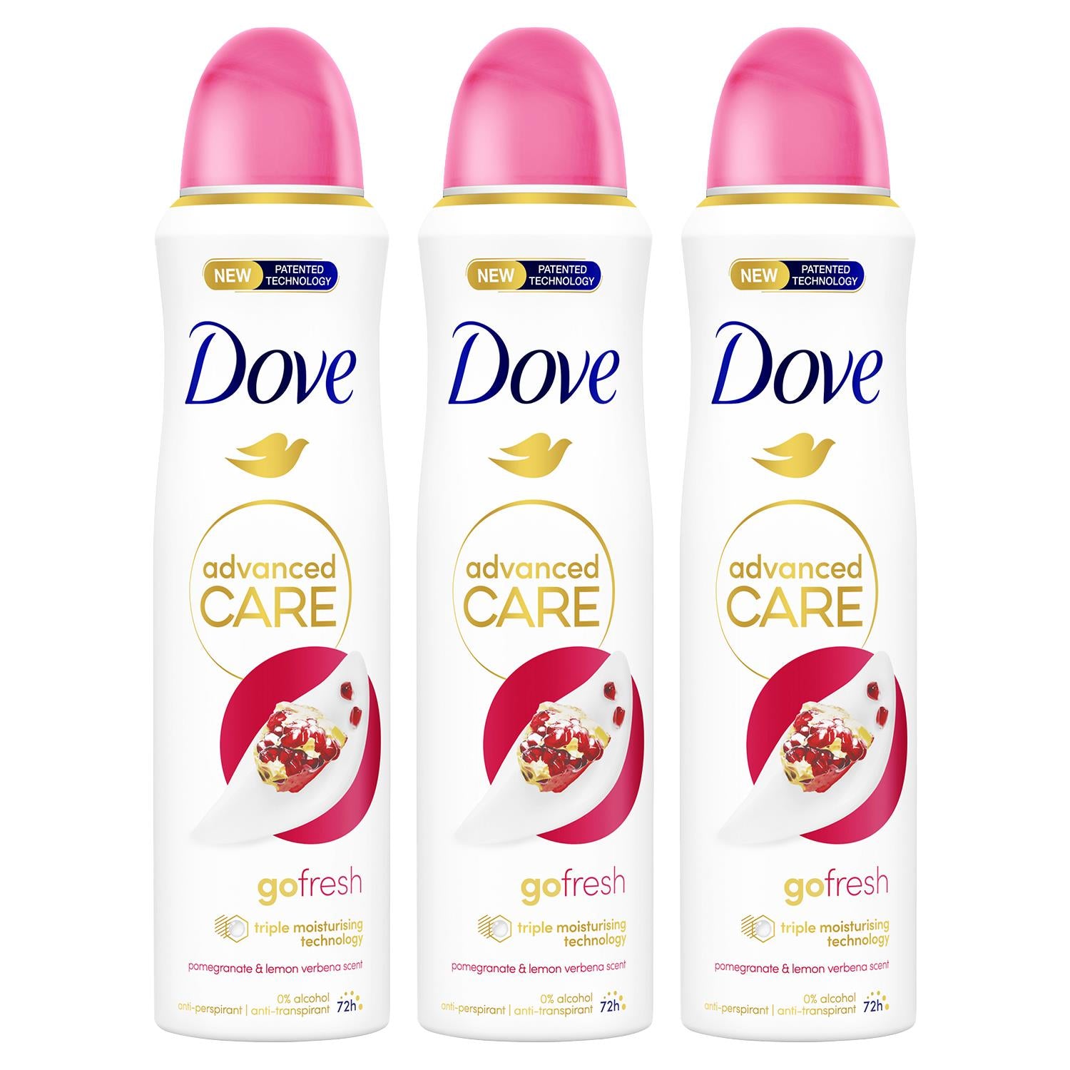 Antiperspirant Advanced Go Fresh Pomegranate & Lemon Deo For Women, 3x150ml