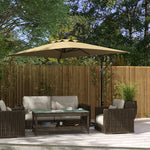 3m Cantilever Banana Parasol W/ Cross Base | Brown