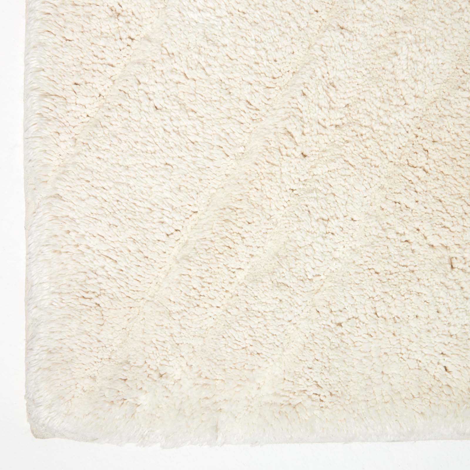 Cotton Tufted Rug Union Jack Plain Embossed Mat | 50cm x 75cm | Ivory