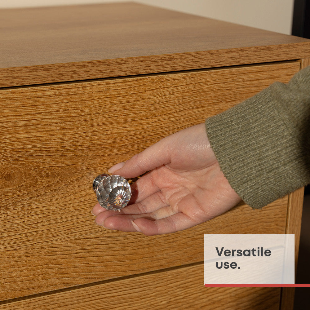 Fineway 10 Pack Crystal Drawer Handles Glass Knobs Cabinet Wardrobe Furniture