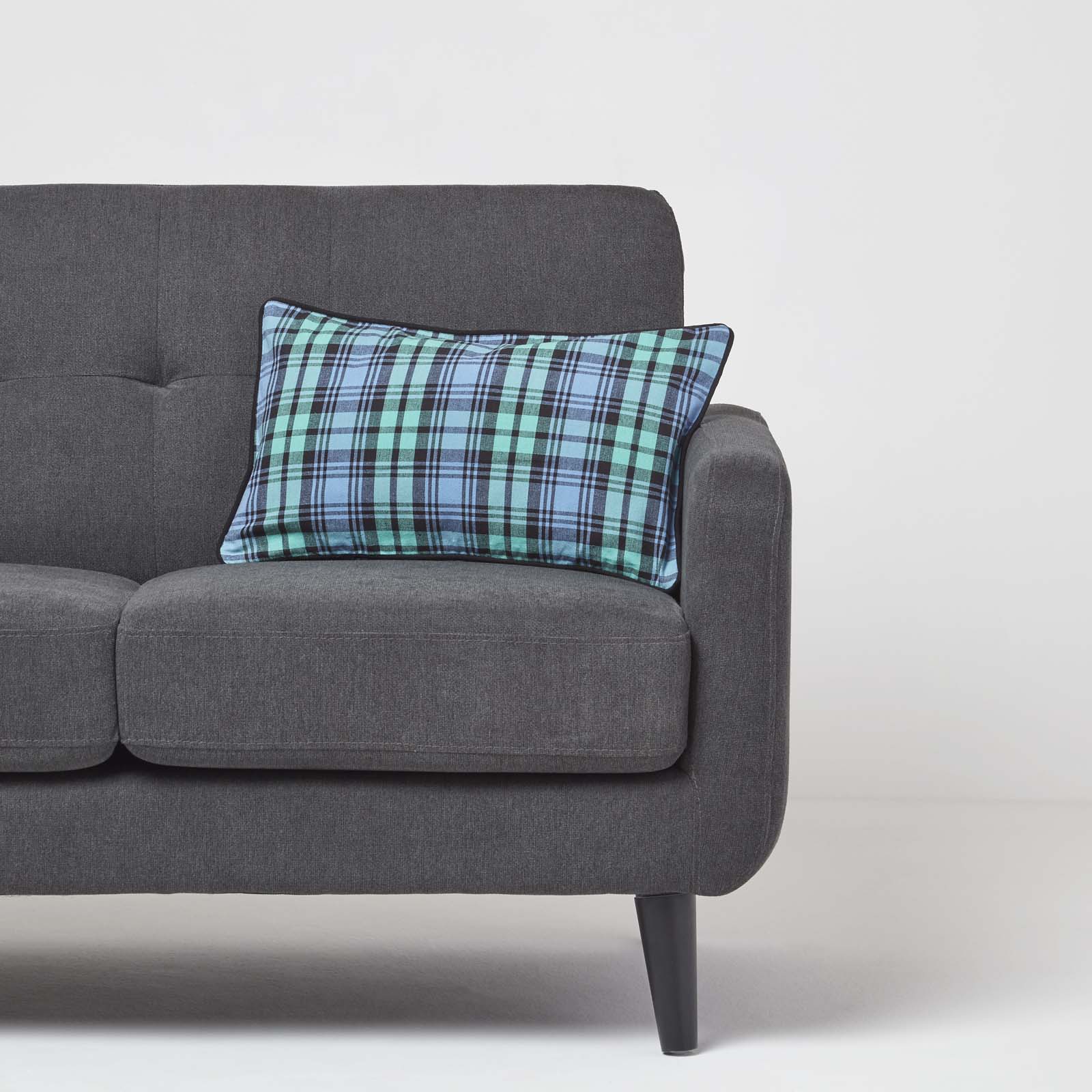 Tartan Check Cotton Cushion Cover | 30cm x 50cm | Blackwatch