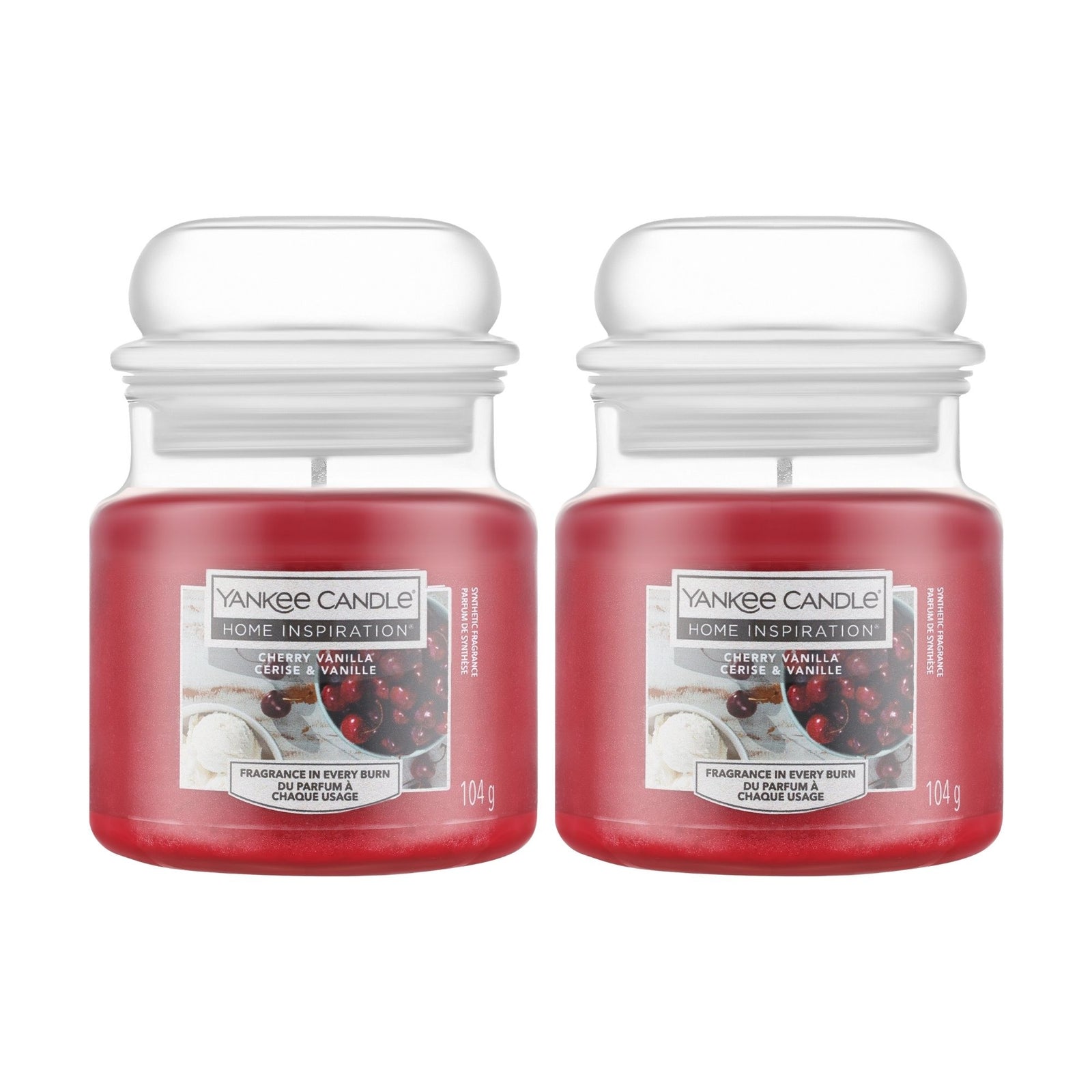 Small 104g Cherry Vanilla Candle Jar | Set of 2
