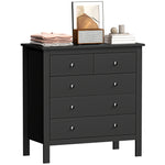 HOMCOM Modern Chest Of Drawers, 5 Drawer Unit Storage Chest For Bedroom, Black