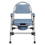 Commode Chair For Bedroom Folding Adjustable Bedside Toilet Shower Chair | Blue