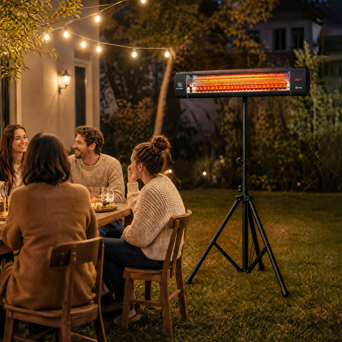 2500 W Electric Infrared Patio Heater, Ip65 Garden Heater, Black