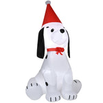 6ft Inflatable Christmas Puppy Dog Wearing Santa Hat