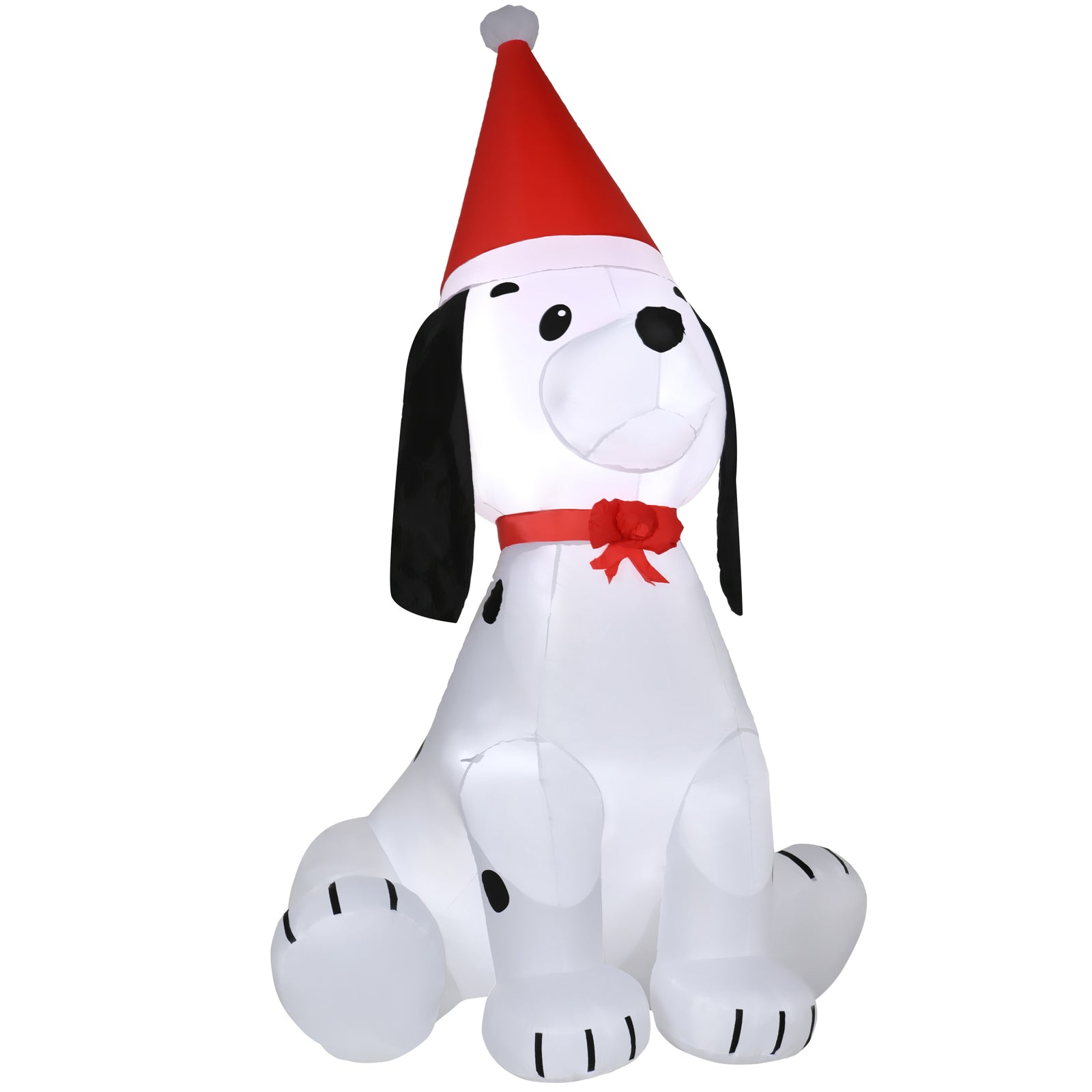6ft Inflatable Christmas Puppy Dog Wearing Santa Hat