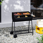 Outdoor Garden Charcoal Grill With Rear Baffle