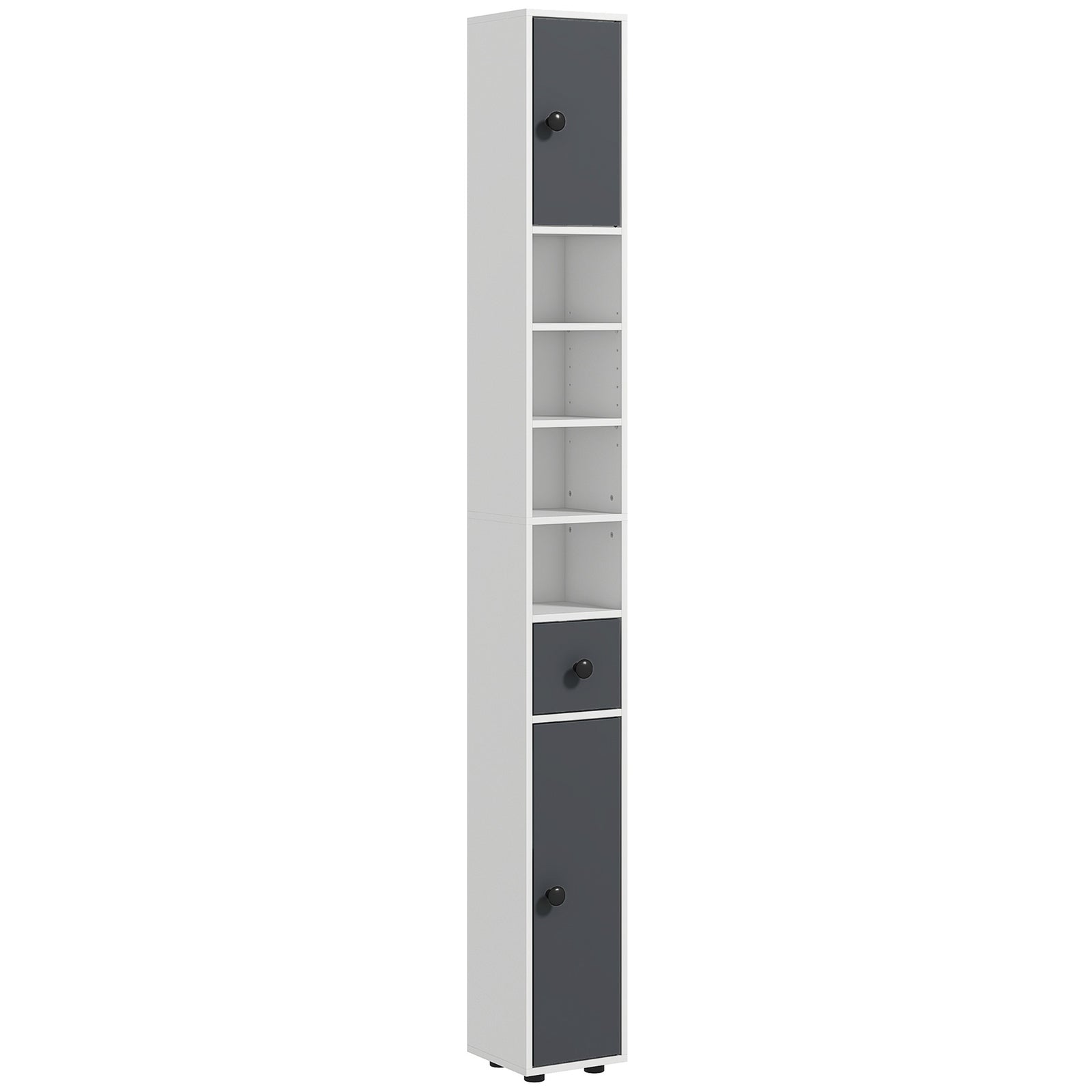 Slim Bathroom Cabinet, Toilet Roll Storage W/ Open Shelves | One Size