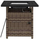 72.7cm Pe Rattan Fire Pit Table For Garden With Rain Cover | Brown
