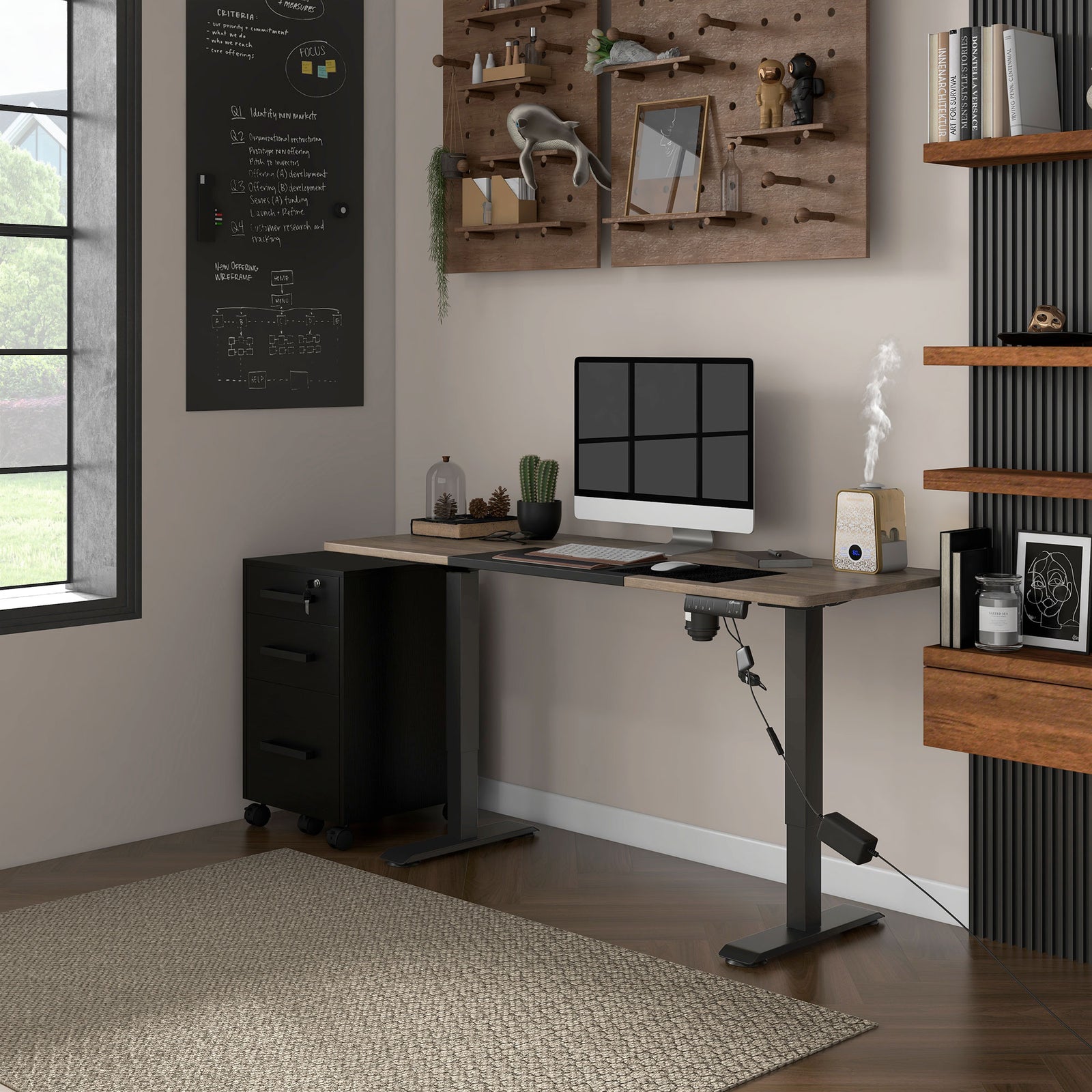Height Adjustable Electric Standing Desk Preset | Black