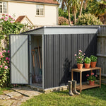 Breeins 4x8 Ft Pent Roof Garden Tool Shed Outdoor Patio Storage House