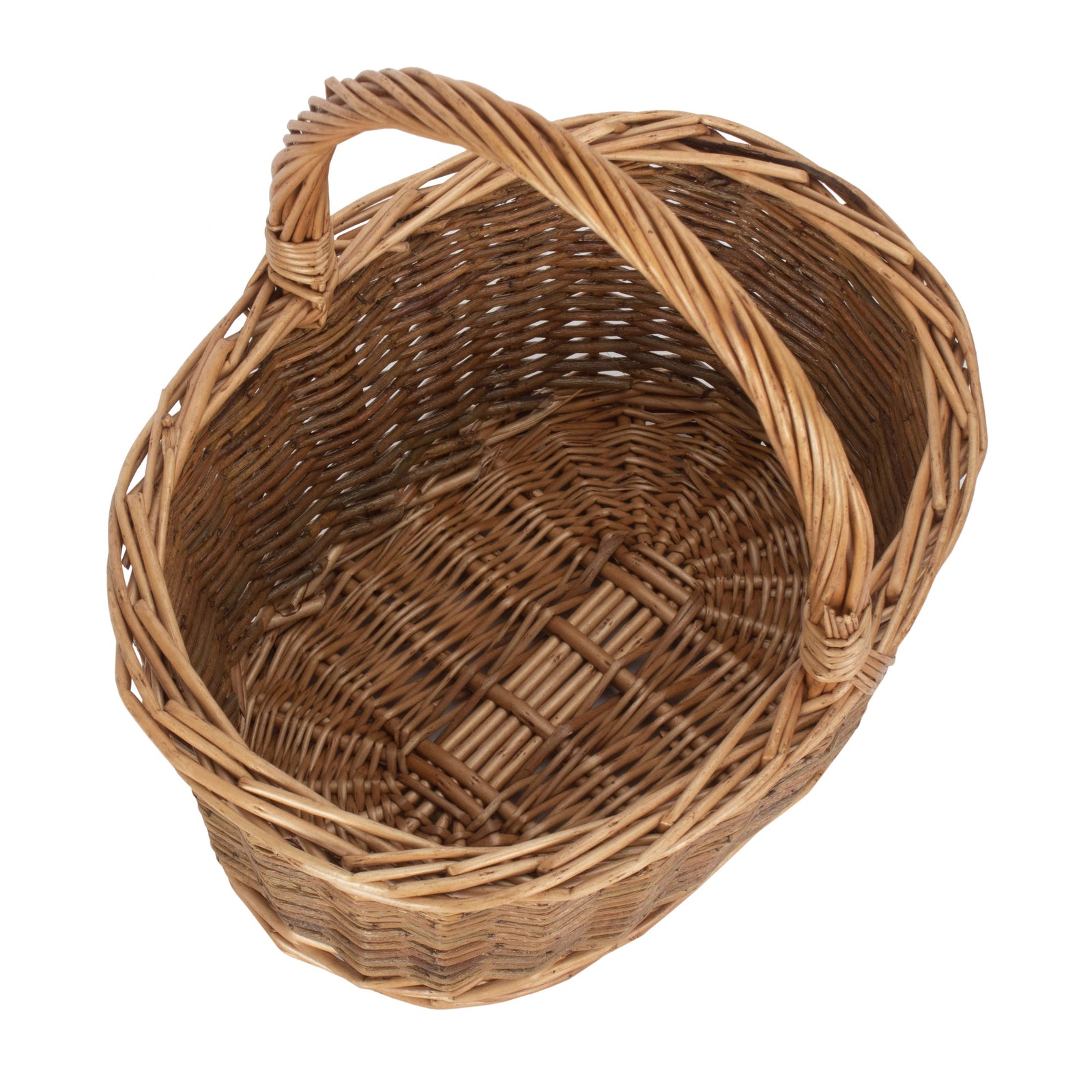 Country Oval Wicker Shopping Basket | Small | Brown