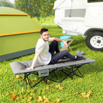 Folding Camping Bed With Cushion | Gray