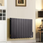 1500w 9-fin Oil-filled Radiator Space Heater With Led Display, 7-day/24-hour Timer, Adjustable Thermostat & Overheat Protection
