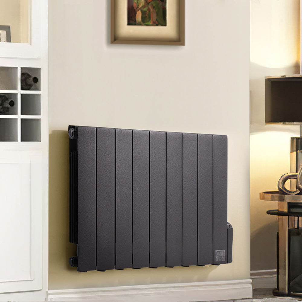 1500w 9-fin Oil-filled Radiator Space Heater With Led Display, 7-day/24-hour Timer, Adjustable Thermostat & Overheat Protection