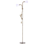 Modern Floor Lamp With Adjustable Double Heads, Metal Stand & In-line Switch | Bronze