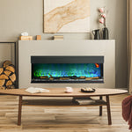 127/157cm Electric Fireplace Recessed Insert Wall Mount | Large | Black