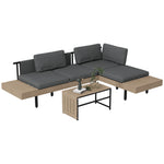 3-piece L Shape Sofa Set W/ Hdpe Table