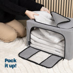 Livivo Set Of 3 Extra Large Fabric Storage Bags With Dual Zip Access