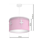 Baletnica Pink Pendant Lamp 1xe27 Beautiful Hand Made Lamp With Soft Fabric Shade Decorated With Ballerinas And Crystals