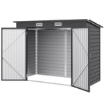 8 X 4ft Metal Garden Storage Shed With Doors And 2 Vents | Gray