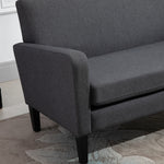 Linen Curved 2 Seat Sofa Loveseat With Thick Cushion