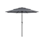 Outdoor 3-tier Umbrella With Crank And Tilt Without Base | One Size | Light Grey