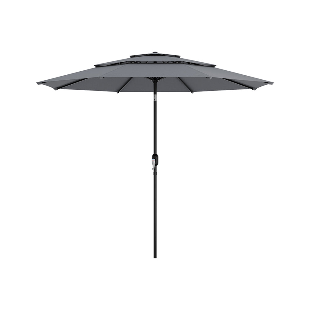 Outdoor 3-tier Umbrella With Crank And Tilt Without Base | One Size | Light Grey