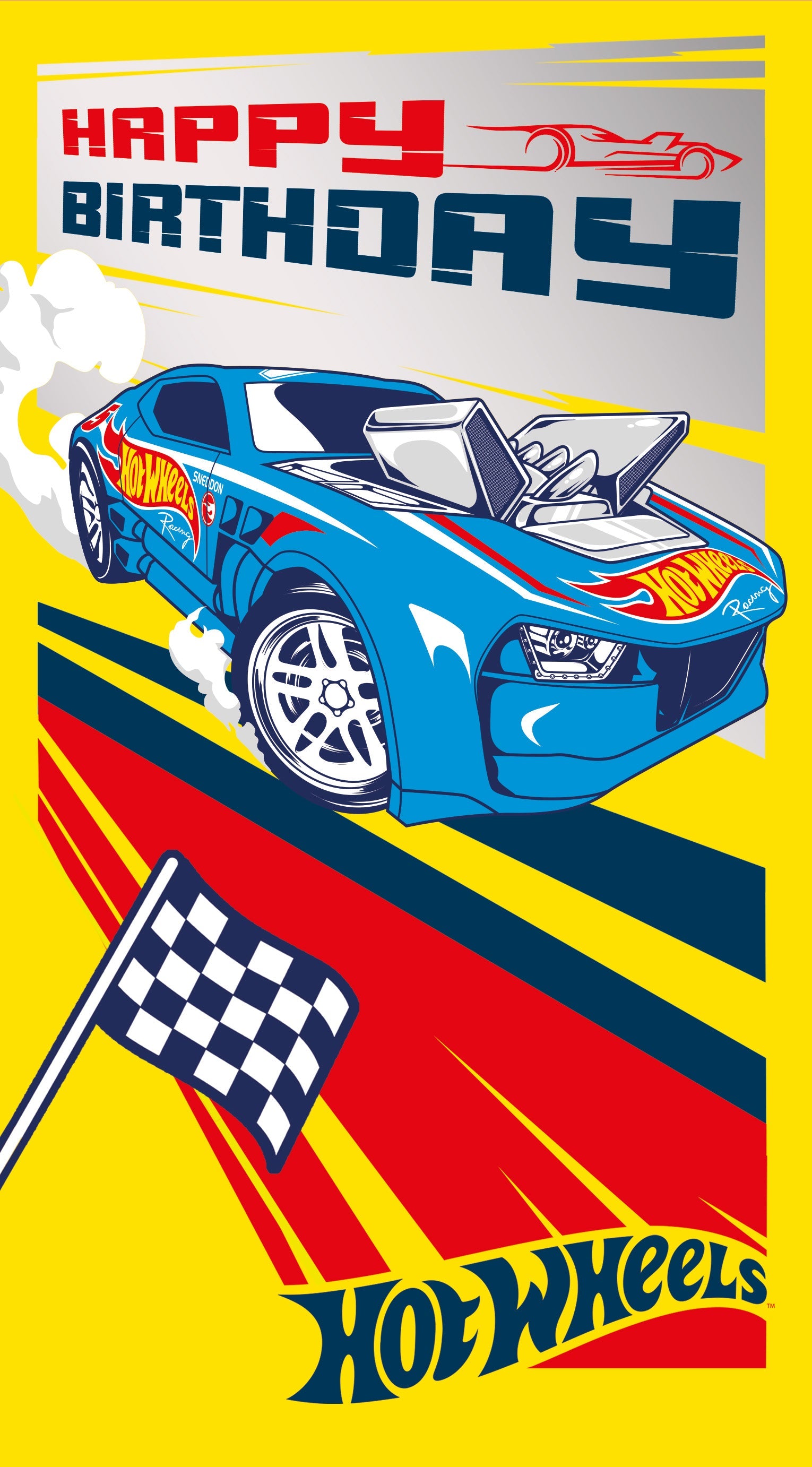 Blue Car Birthday Card Official Product