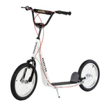 90-96cm Kids Kick Scooter W/ Adjustable Handlebar Inflatable Wheels | White