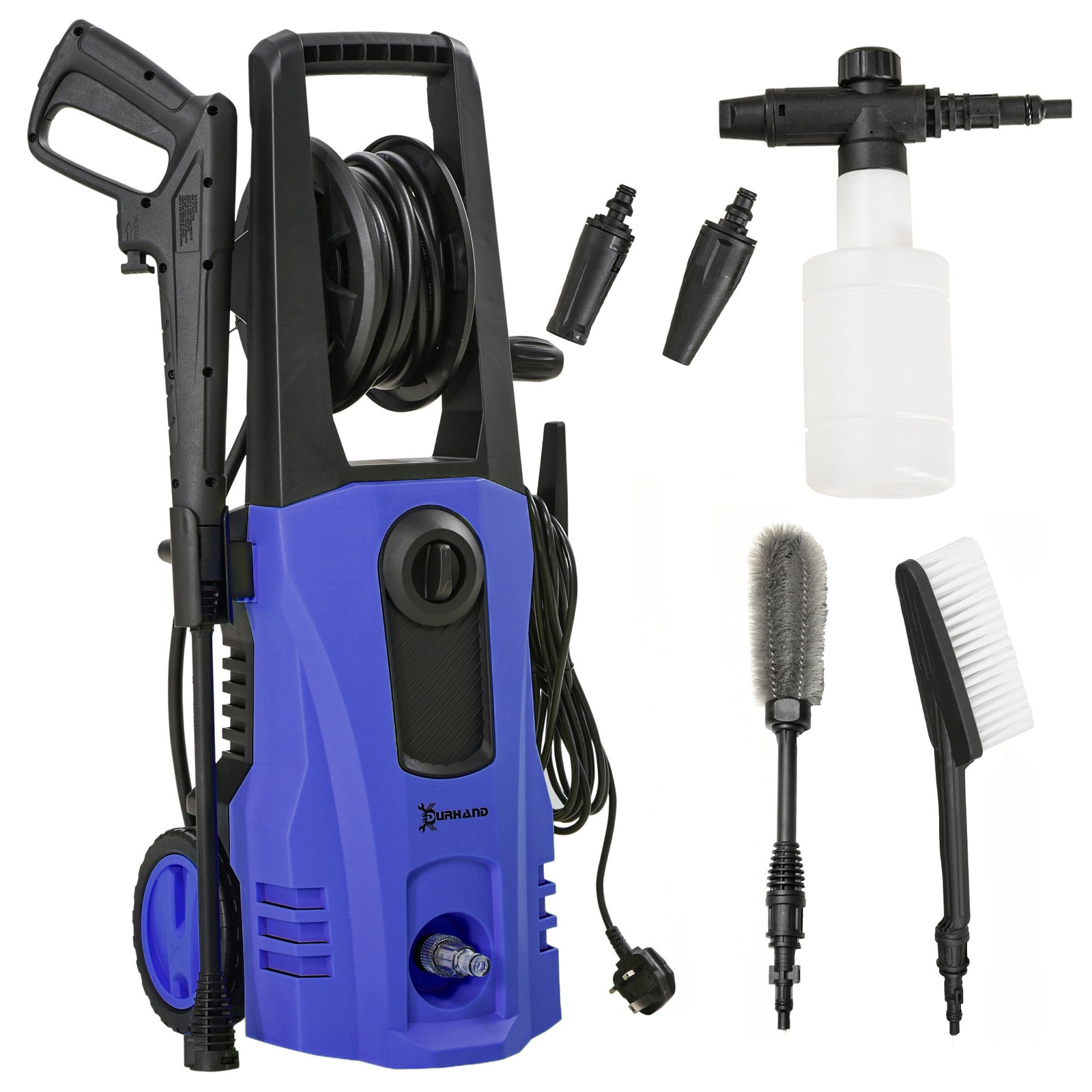 1800w High Pressure Washer, 150 Bar, 510 L/h, 6m Hose | Blue