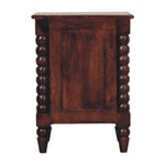 Solid Wood Spindle Winewood Nightstand